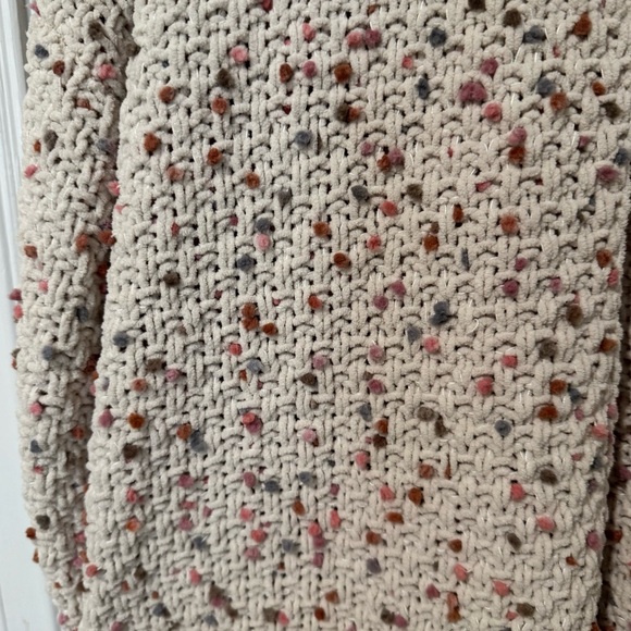 Cream & Pastel Chunky Yarn Cardigan - Picture 5 of 8